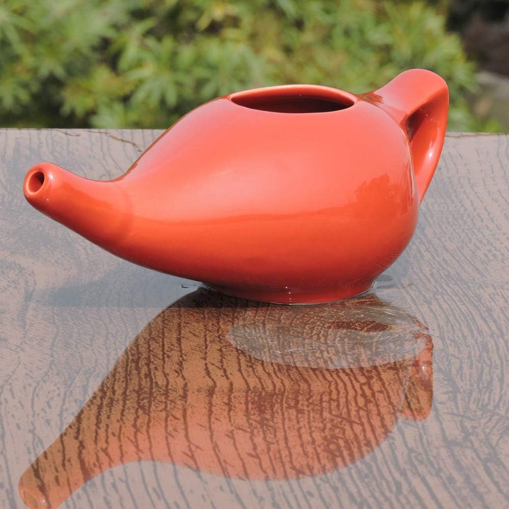 Porcelain Ceramic Neti Pot for Nasal Cleansing Neti Pot with 10