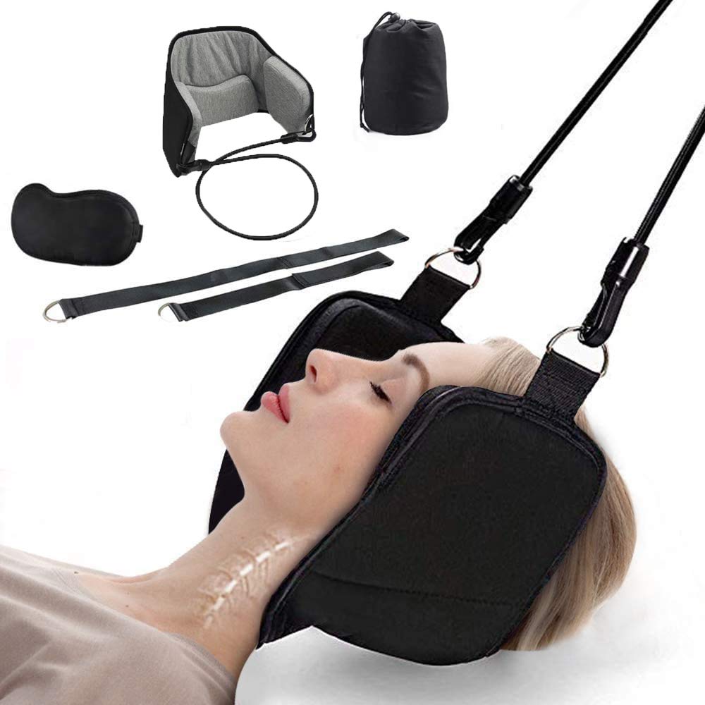 Rarurko Neck Relief Device, Portable Decompression Cervical Traction Device, Head Traction for Neck Shoulder Pain Relief and Physical Ther