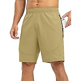 Rdruko Men's Hiking Shorts with Zipper Pockets 7'' Lightweight Quick Dry Workout Shorts Running Athletic Shorts