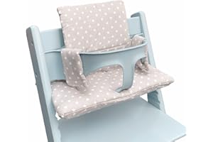 ZARPMA Highchair Cushion Compatible with Stokke Tripp Trapp Chiar High Chair Insert Cotton Fabric Cover Filled with Cotton Padding (Grey Stars)