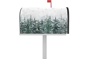 EZON-CH Winter Snowy Forest Magnetic Mailbox Cover Oversized 21"x25.5", Pine Tree Snowflake Nature Landscape Box Cover Mailbox Wraps Letter Post Box Cover for Christmas Garden Yard Outdoor Decor