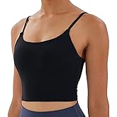 Women's Strappy Stretch Sports Bra Longline Yoga Tank Top Fitness Bra Workout Camisole Crop Tops for Teen Girl
