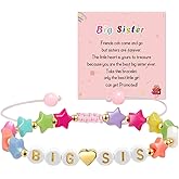 Artlunar Big Sister Bracelet, Colorful Little Girls' Sister Jewelry, Letter Beads Bracelet, Sister Jewelry Gifts for Daughter Granddaughter Niece Big Sister Girls