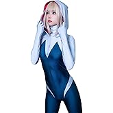 casapre Spider Cosplay Bodysuit for Women, 3D Style Halloween White Costume for Adult