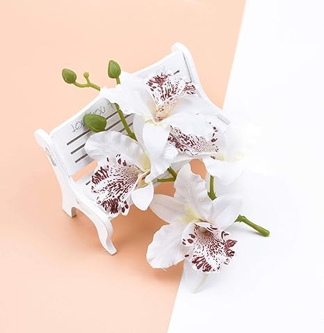 Amazon 4つの頭 束タイの蘭の結婚式の装飾的な花の花輪スクラップブッキング家の装飾の付属品造花安い 造花 オンライン通販