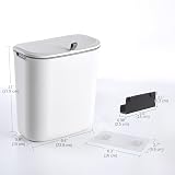 ELPHECO 9.5 L Hanging Kitchen Waste Bin with Lid White view 4