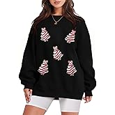UNIQUEONE Womens Christmas Sweatshirt Sequin Santa Shirt Cute Chirstmas Graphic Tees Chirstmas Crewneck Long Sleeve Tops