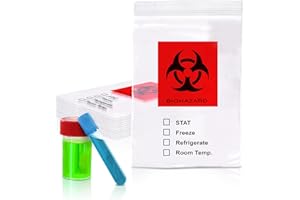 PUREVACY Biohazard Specimen Bags 6 x 9 Inch, Pack of 100 Red Specimen Biohazard Bag with Resealable Lock, 2 Mil Polyethylene Bio Zip Bags, Waterproof Biohazard Bags 6x9 for Transportation Lab Specimen
