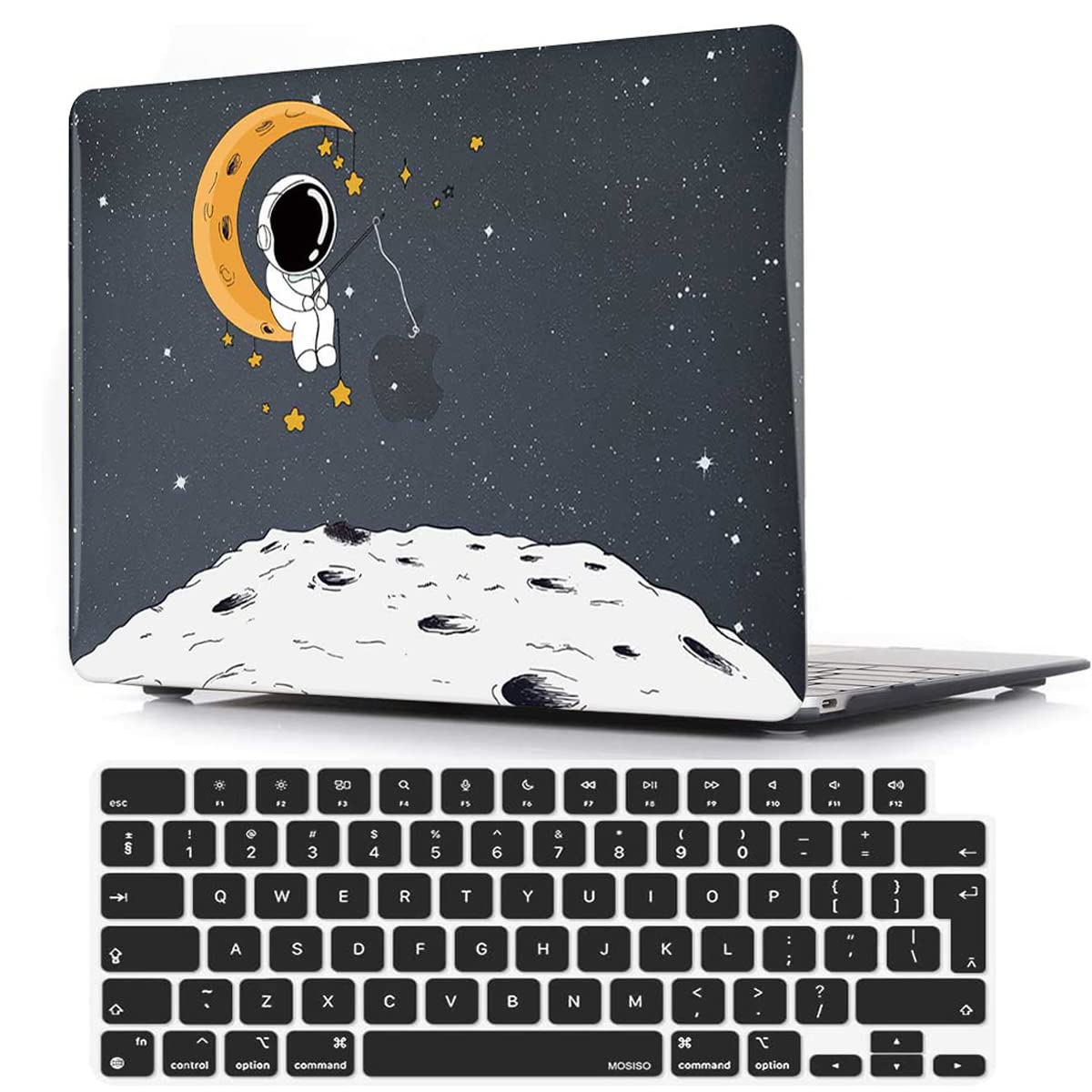 Ajycx Case Compatible with MacBook Air 13 inch 2020 2019 2018 Models: A2337 M1/ A2179/ A1932 with Touch ID, Plastic Hard Shell Case & Keyboard Cover Skin for Mac Air 13 Retina - Astronaut