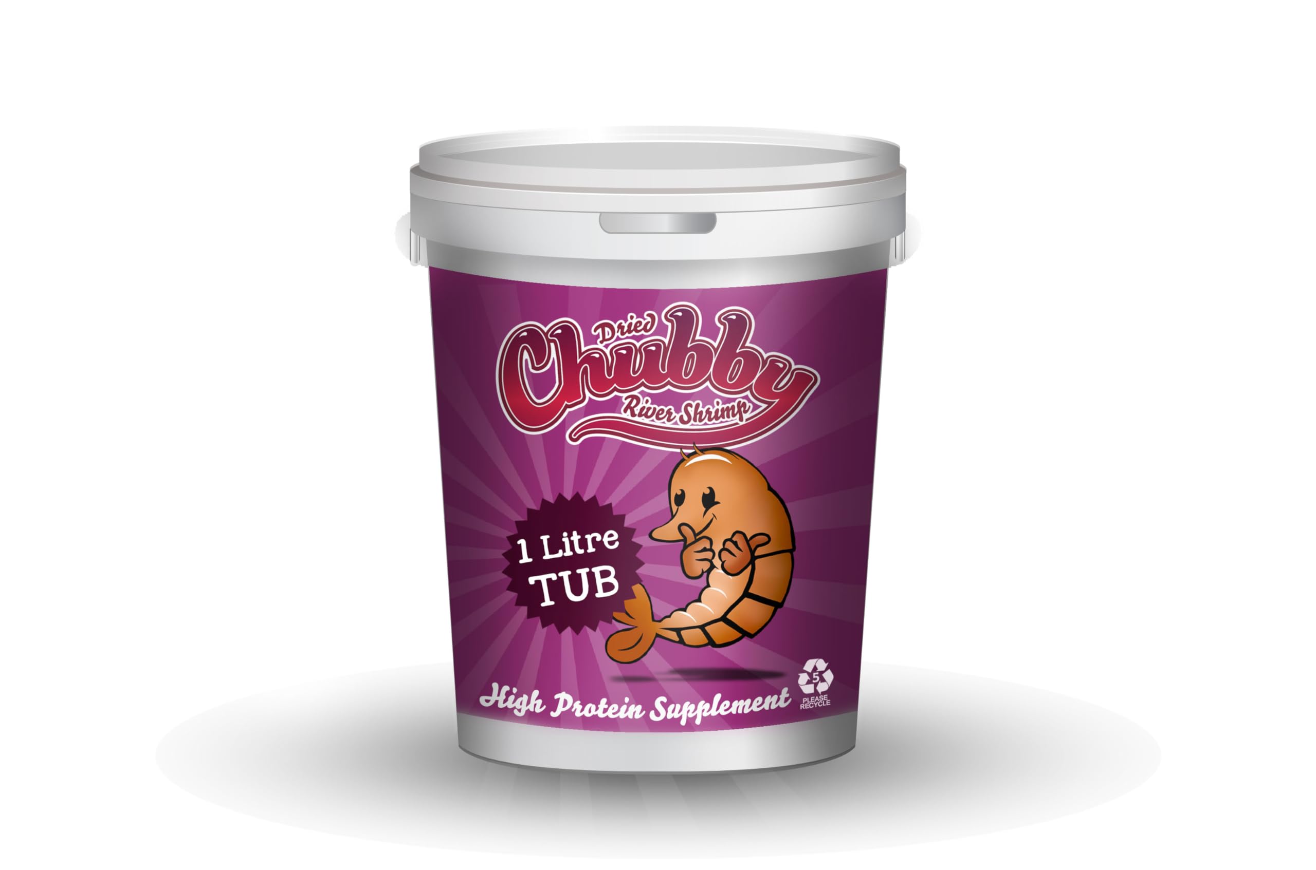 Chubby Mealworms Dried Shrimp - 1 Litre, High Protein River Shrimp Treats, Dried Food for Aquatic Pets, Ideal for Tropical & Marine Fish, Cichlids, Discus, Goldfish, Koi & Turtles