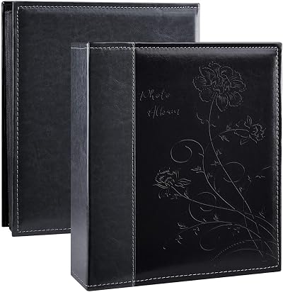 Miaikoe Photo Album 400 Vertical 10x15cm Leather Cover 6x4 50 Sheets