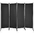 Giantex 5.6 Ft Tall 4 Panel Room Divider Black, Lightweight Portable Folding Privacy Screen, Freestanding Partition Wall Divider and Separator for Bedroom Home Office Apartment Studio