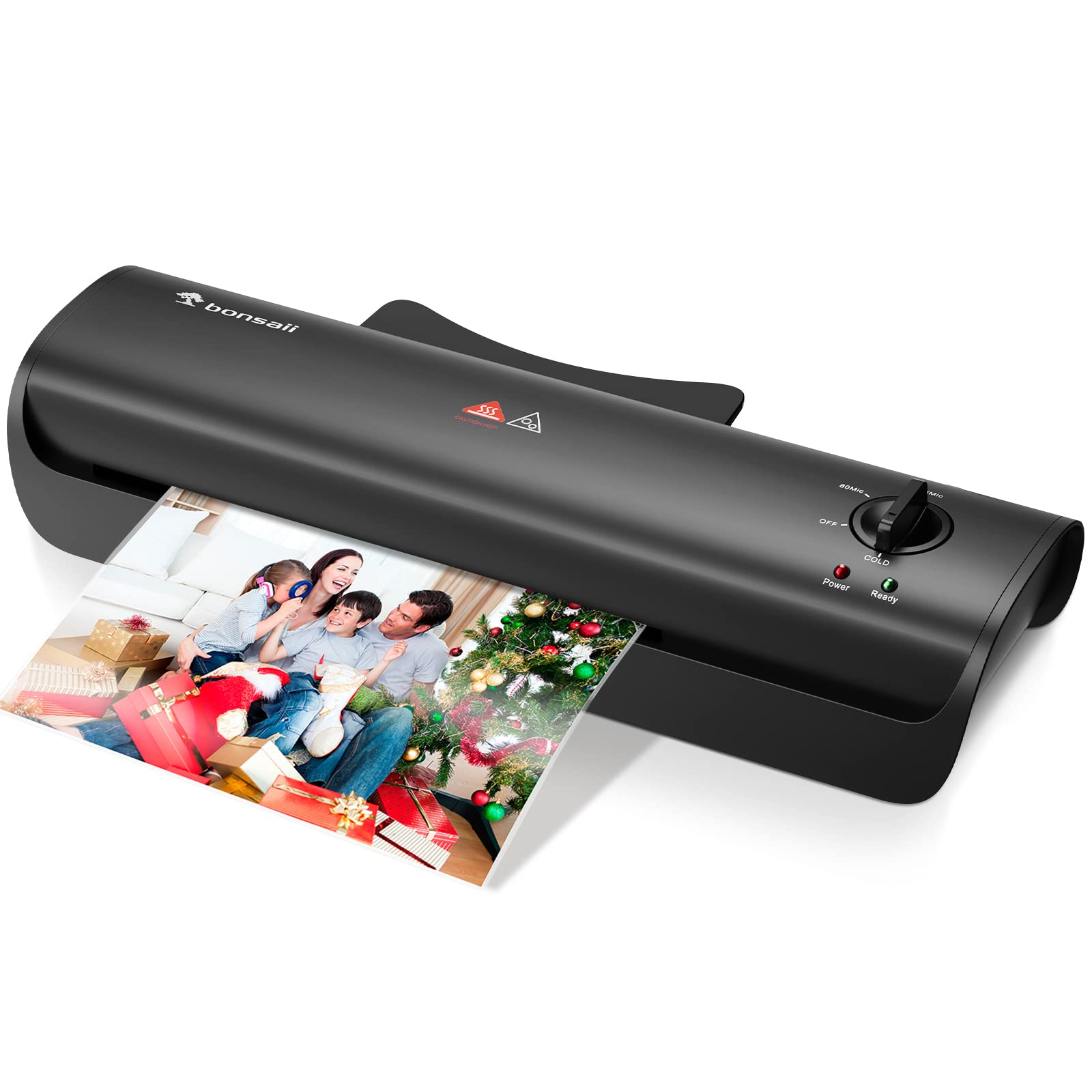 Bonsaii A4 Laminator Machine, Thermal and Cold Laminator with Quick 3-min Preheating, Designed with Jam-Release Button, Width of Max 230mm (A4 Size) for Home Office School Use, Black(L407-A)