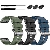 22mm Quickfit Watch Bands for tactix 8/Fenix 8 pro 47mm/7 Pro/6 Pro/5 Plus/quatix 8 47mm/7 Pro/7/6,Silicone Sport Strap Compatible with Garmin Fenix E/Descent G2/G1 Solar/Forerunner 945/955/965/970