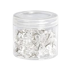 Amazon Basics Push Pins Tacks, Steel Point, Clear