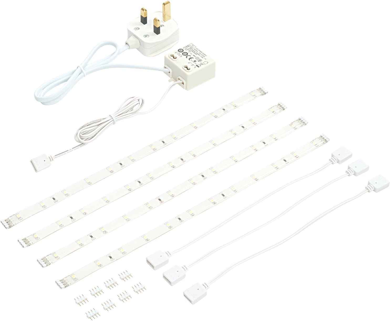 Saxby Flexline 4 x 300mm 1W Energy Saving Daylight White Under Cabinet Flexible LED Strip Tape Light