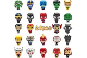 JOYDAY Superhero Action Figures, 24 PCS Mini Figures Toy Set, 1.38 Inch PVC Cake Topper Figures Decorations, Gift for Kids in Birthday Party, Christmas Day, Easter Day