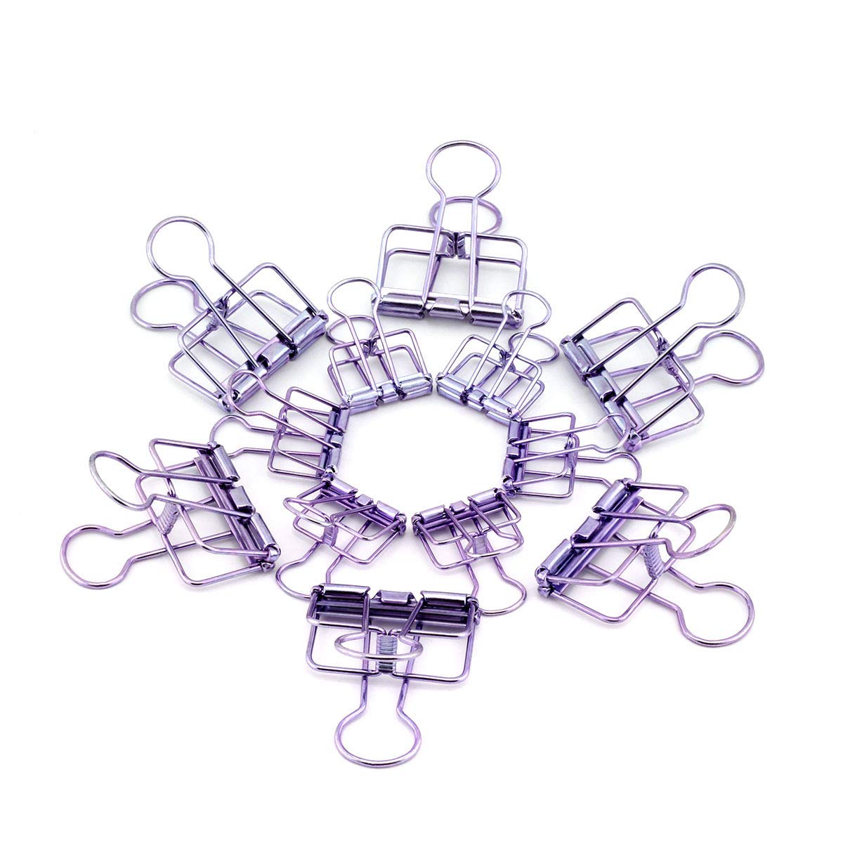 RuiLing 40-Pack Multi-purpose Metal Wire Binder Clip Set,20pcs 2.25 Inch & 20pcs 1.57 Inch Paper Metal Clips,for Home Office Supplier School Accessories - Purple