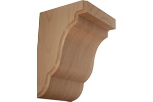 Ekena Millwork BKTW05X05X08BEAL Bedford Wood Brackets, 5 1/4"W x 5"D x 7 1/2"H , Alder