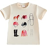 Toddler Baby Girls Western Cowgirl T-Shirt Kids Short Sleeve Funny Rodeo Graphic Summer Tee Tops