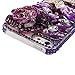 iPhone SE Case,iPhone 5S/5 Case - Mavis's Diary 3D Handmade Luxury Crystal Sparkling Butterfly Lingers Over The Flower Purple Rhinestone Diamond Bling Cover Case for iPhone SE 5 5S
