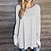 Clearance! ZOMUSA Women Black and White Stripes Loose Pullover Long Sleeve Stripe Shirt Tops Blouse (XL, White)
