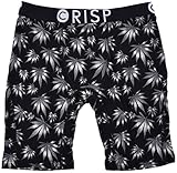 Mens Crisp Boxers Weed Plant Underwear Brief Black/Grey