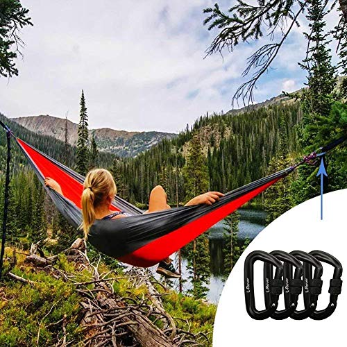 L-Rover 12 kN Aluminum Wire Gate Carabiners 2 or 4 Pack- Heavy Duty, 2,645-pound Rating for Hammocks, Rv,Fishing,Locking Dog Leash and Harness, Camping, Photography, Key Chains,Hiking & Utility - Thumbnail 3