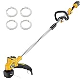 16-Inch Cordless String Trimmer Compatible with DEWALT 20V MAX Battery | Tool Only, Brushless Motor, Electric Weed Eater with Dual-Line Bump Feed, Adjustable Cutting Width, for Trimming and Edging