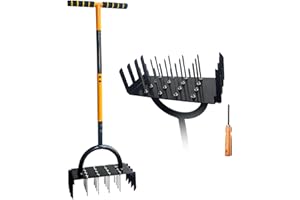 SUMLOTY Lawn Aerator Manual Lawn Aerators Tool with 16 Spikes&8 Coring，Garden Grass Aeration, Soil Aerating Tool for Aerating Lawns and Yard Care,Revives Lawn Health