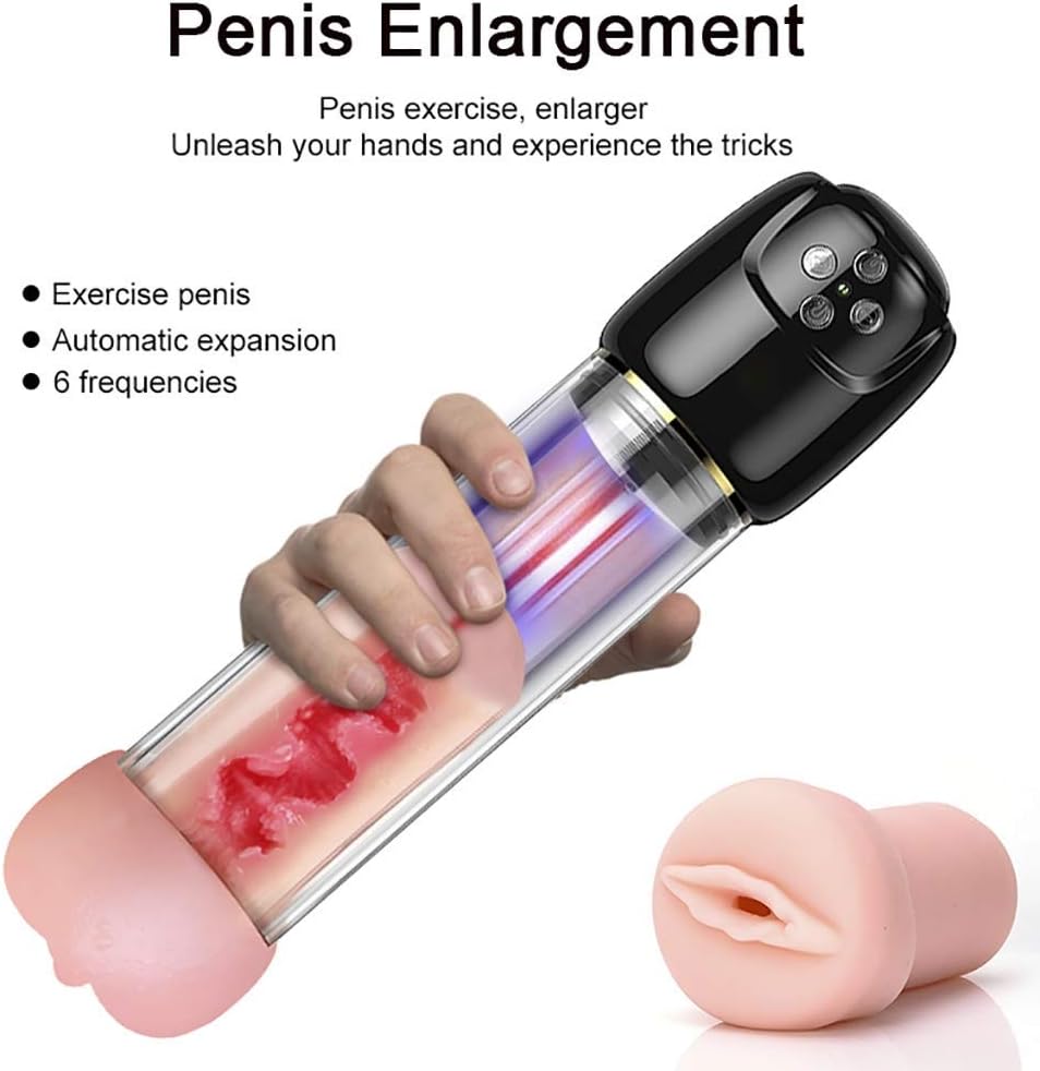 Voice Interaction Male Effective Training Pên?sextender Vacuum Pump 6 Frequency 12inch Men's P'ênis Enlargement Pump Male Pennis Exericiser Electric M?ss?ge Pumps Increase Size Device