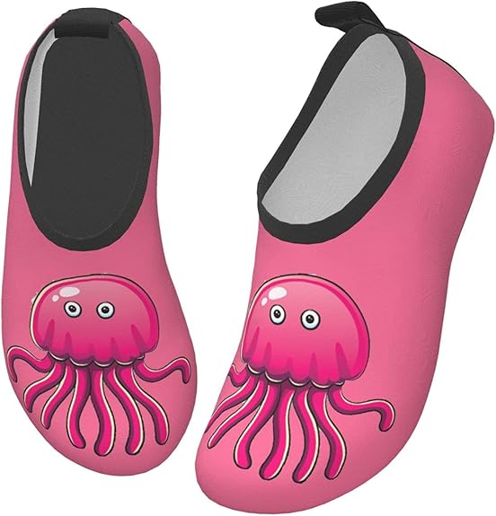 HONGZHESM Kids Water Shoes Big Pink Jellyfish