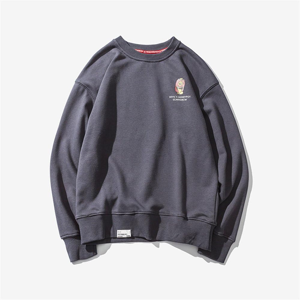 ndsoo Men's sweater sweater Japanese cartoon winter fashion trend of personalized printing men's sweater,Dark grey,XL
