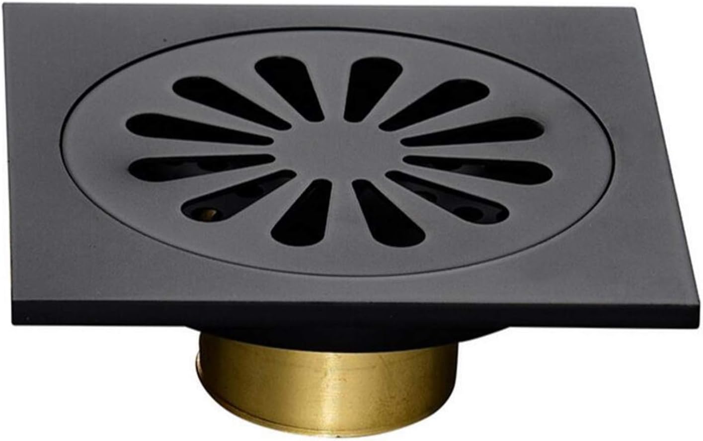 Jwyq Modern Pure Black Invisible Shower Floor Drain/Bathroom Balcony Use Brass Material Rapid Drainage Tile Insert Square Drains (Color : A)