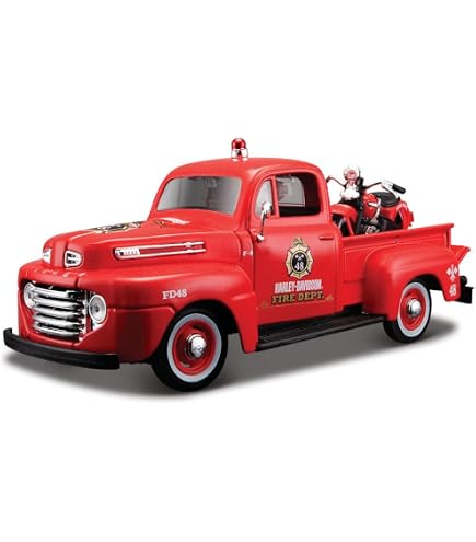 1942 Ford F-1 Pickup + Moto Harley WLA Flathead Militar USA 1/24