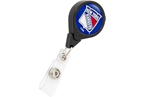 Desert Cactus New York Rangers NY NHL Team Retractable Badge Holder NHL Team ID Reel with Ticket Clip for Lanyard, Work, School & Office Access