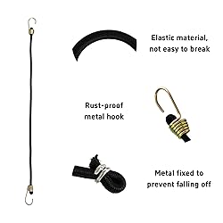 AUXBC 20PCS 14Inch Mini Black Bungee Cords with