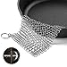 Cast Iron Cleaner, OMOCOOK XL 8x6 Inch Premium Stainless Steel Chainmail Scrubber for Cast-Iron Skillet, Pan, Wok, Griddle, Waffle Iron Pans Scraper Cast Iron Grill Scraper Skillet Scraper