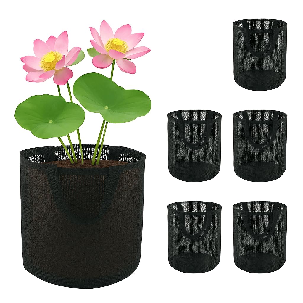 Photo 1 of LANSBOX 6 Pack Pond Planting Bags, 7.9" Reusable Mesh Aquatic Plant Pots with Reinforced Handles – Breathable Water Lily/Lotus Planter Baskets for Pond, Bog, Aquaponics & Hydroponics