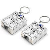 SYOWADA 12Pcs Mini Bible Keychain, Religious Handbag Pendant with Readable Text, Gift Set for Christian Baptism Wedding Church Events (Silver)