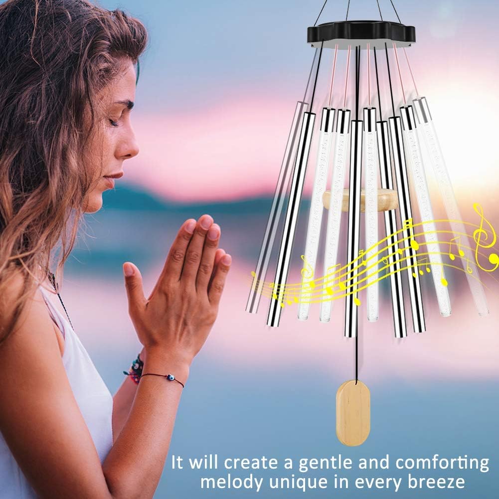 CrazyFire Solar Wind Chimes Changing Colors, Waterproof LED Wind Chimes for Outside with 8 Tubes, Solar Powered Memorial Wind Chimes with Lights, Housewarming Gifts for Garden Patio Yard Home Decor : Garden & Outdoor
