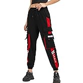 MEINVQIAOTI Black Cargo Pants for Women Straight Hip-hop and Thin Casual Techwear Women Baggy Pants