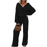 PRETTYGARDEN Women's 2 Piece Fall Lounge Sets 2026 Zip Up Hoodie Wide Leg Tracksuit Spring Matching Travel Outfits Clothes