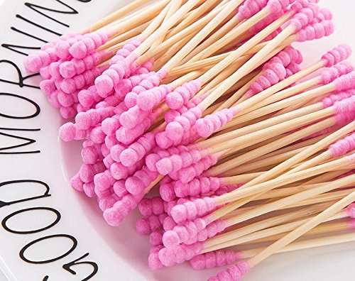 600 Piece Multicolor Cotton Swabs, Magnoloran Double Tipped Cotton Tipped Applicator Cotton Sticks Ear Swab Twist Cotton Tips Cosmetic Swabs with Bamboo Handle for Make-up & Cleaning Ear/Jewelry - Thumbnail 5