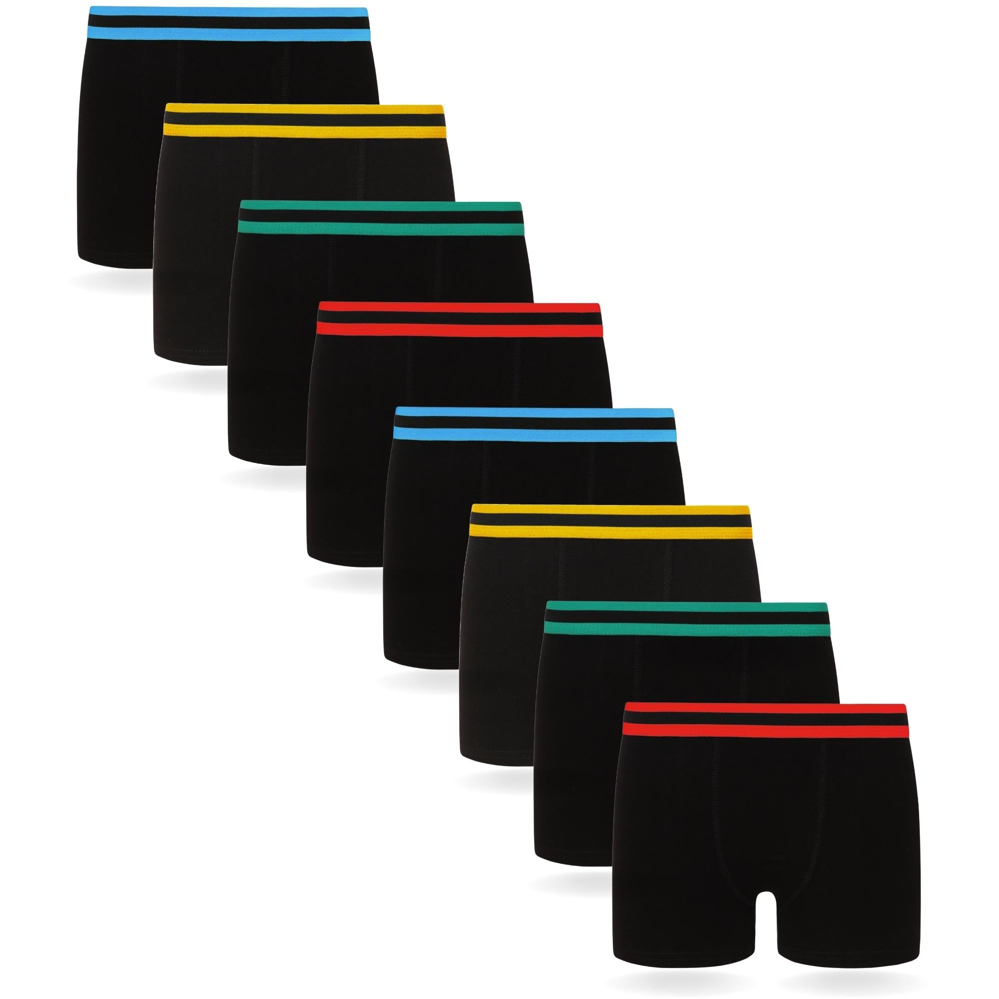 FM London Jungen Hipster Boxershorts (8er Pack) Boxer Shorts, Schwarz, 11-12 Jahre EU
