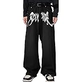 EMMIOL Baggy Jeans Men Wide Leg,Y2k Hip Hop Skater Denim Cargo Pants Casual Loose Fit,Relaxed Long Trousers