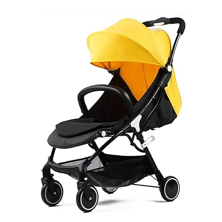 Zedelmaier leicht Kinderwagen Buggy Sitzbuggy kompakt klein klappbar Buggy Flugzeug Reisebuggy (Gelb)