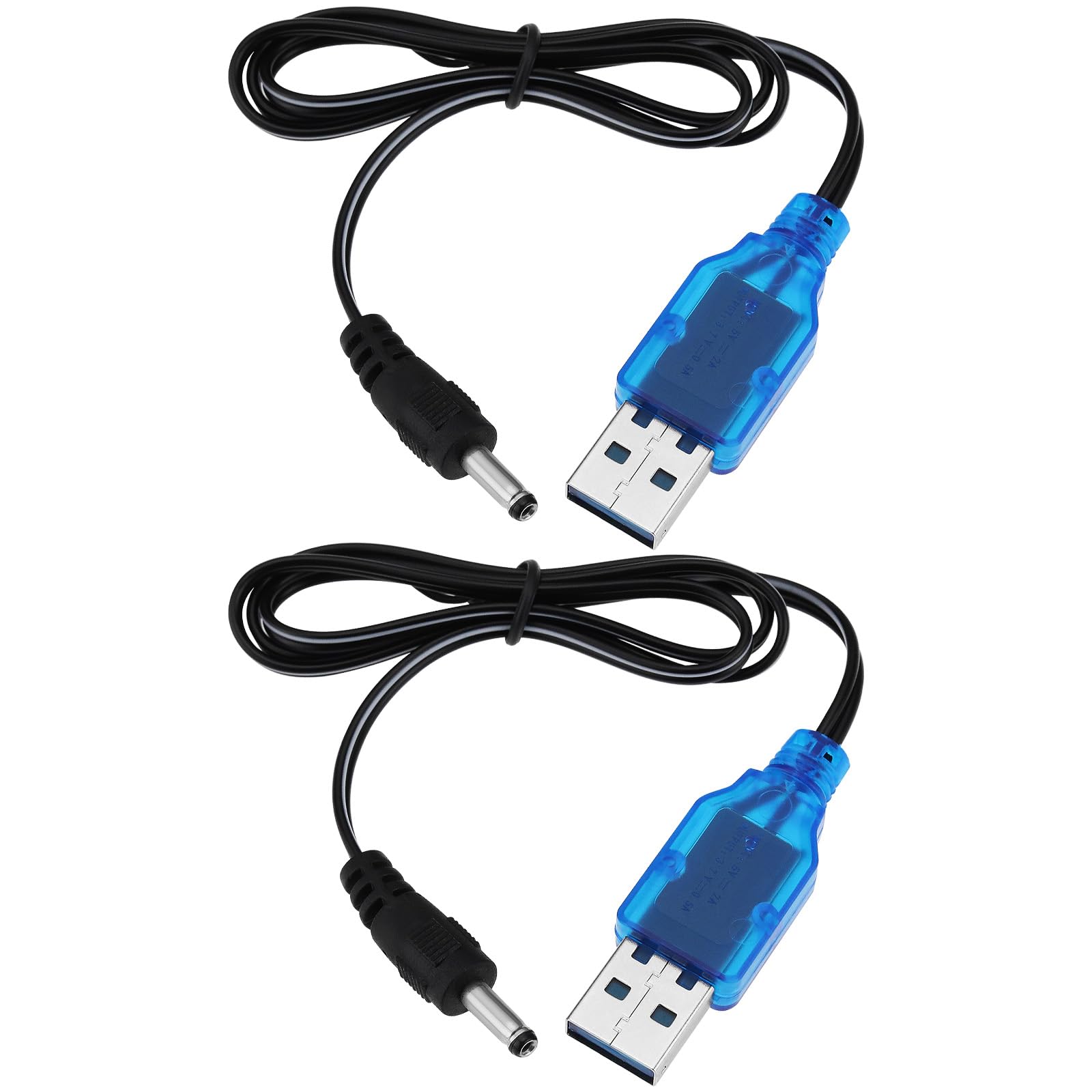 VGOL 2pcs 3.7V 3.5mm Tip to USB Powered Battery Charger Cable 60cm RC Car Lithium Battery Charging Cable for RC Drone Quadcopter WiFi FPV Drone Airplane