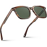 CARFIA Acetate Polarized Sunglasses for Men UV400 Protection Classic Retro Square Shades Driving Glasses