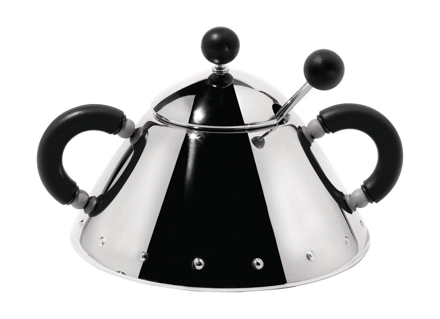 Alessi Sugar Bowl with Spoon/Handles/Knob, Black